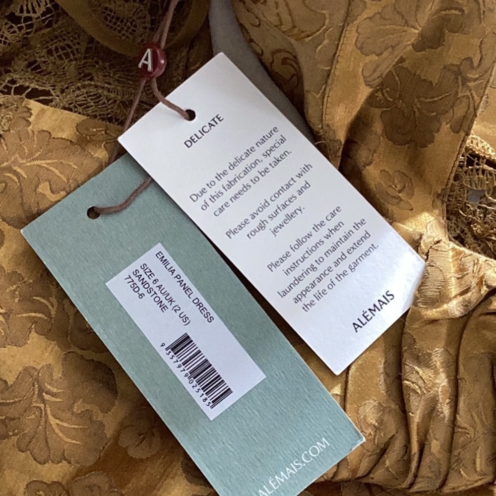 NWT Alémais Emilia Paneled Maxi Dress in Camel sz US 2 - Picture 14 of 16